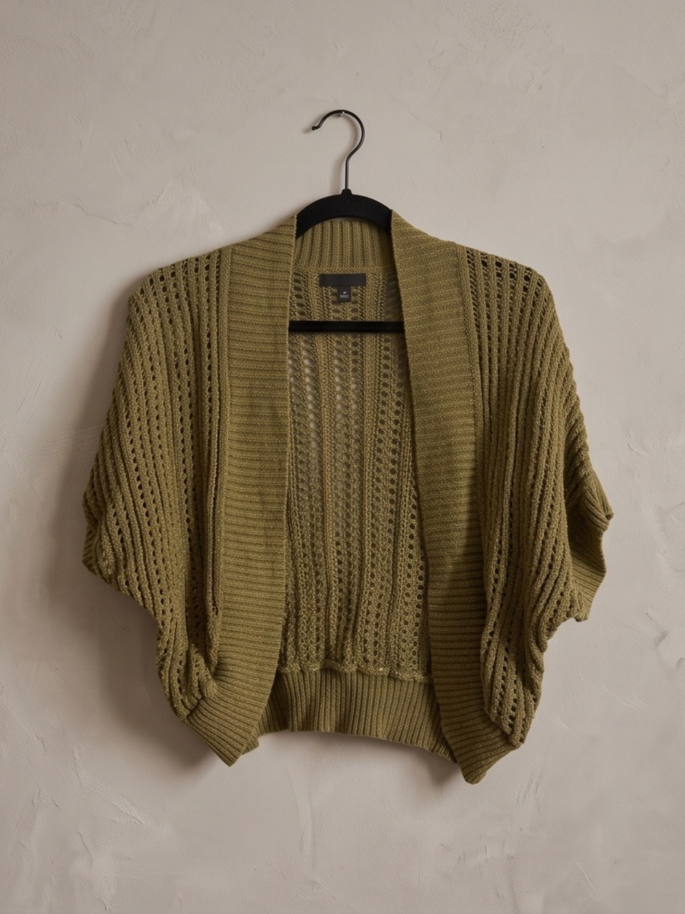 Apt. 9 Olive Open-Weave Batwing Cardigan